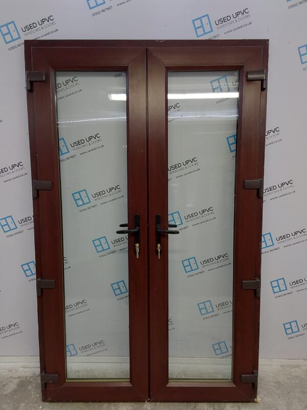 Used Rosewood Upvc French Doors 1300mm x 2080mm EA25