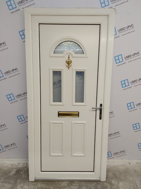 Used White Upvc Front Door 1000mm x 2085mm 0672