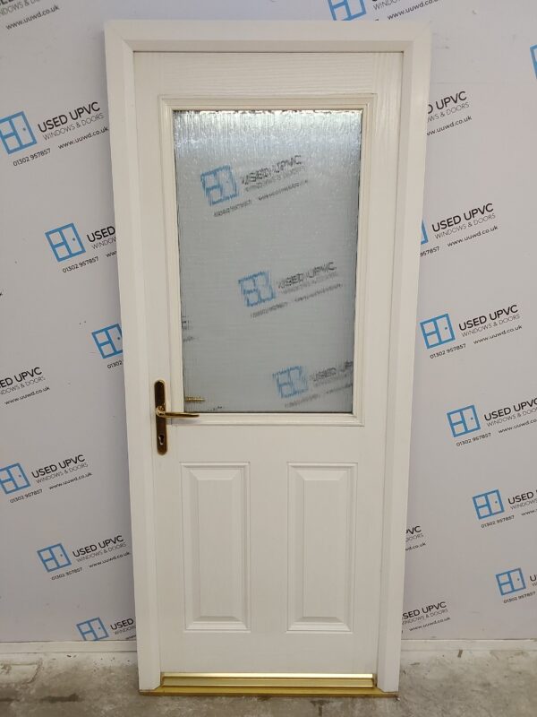 Used White Composite Back Door 875mm x 2085mm 0285