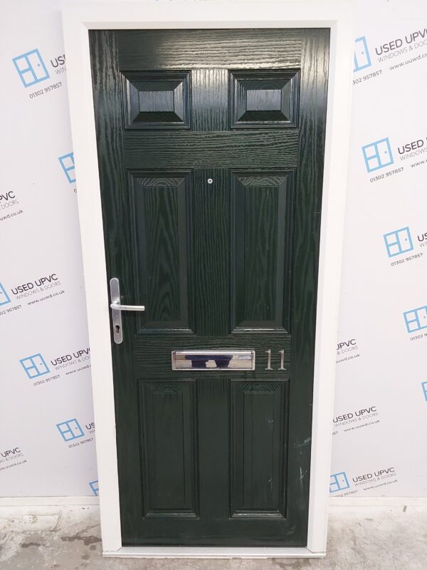 Used Green Composite Front Door 890mm x 1990mm 0828