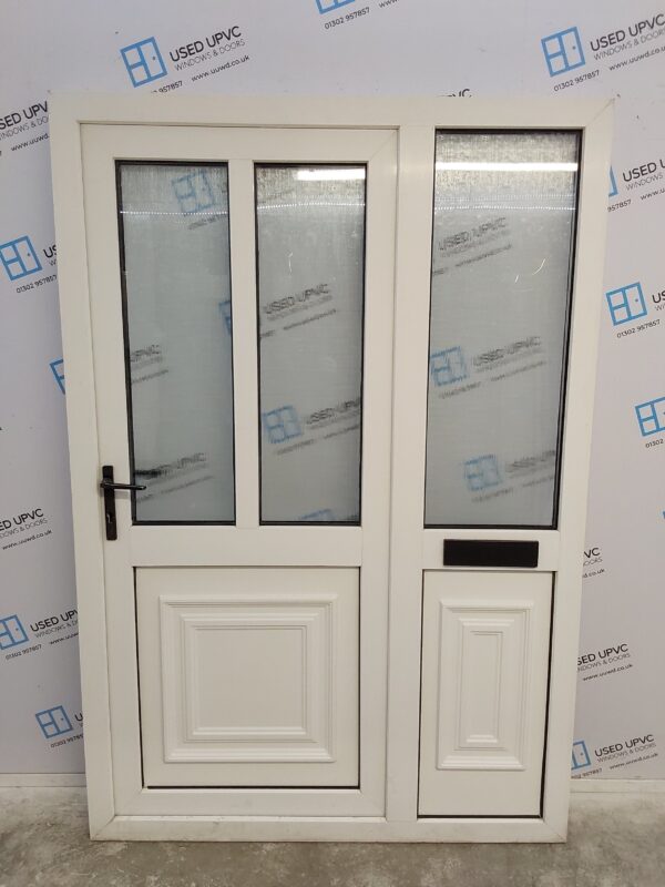 Used White Upvc Front Door And Side Panel 1380mm x 2030mm DS0008