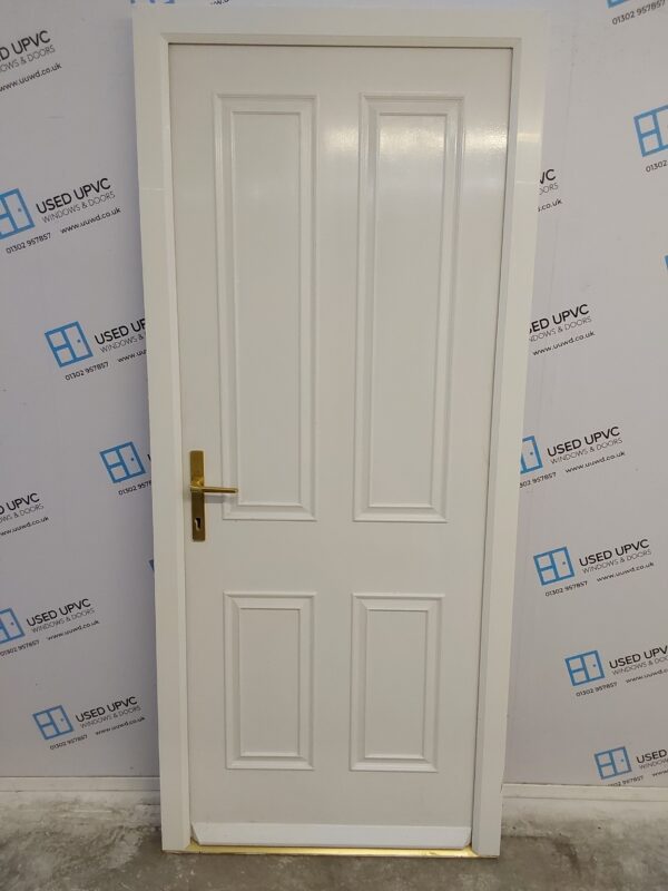 Used White Composite Back Door 895mm x 2070mm 0147