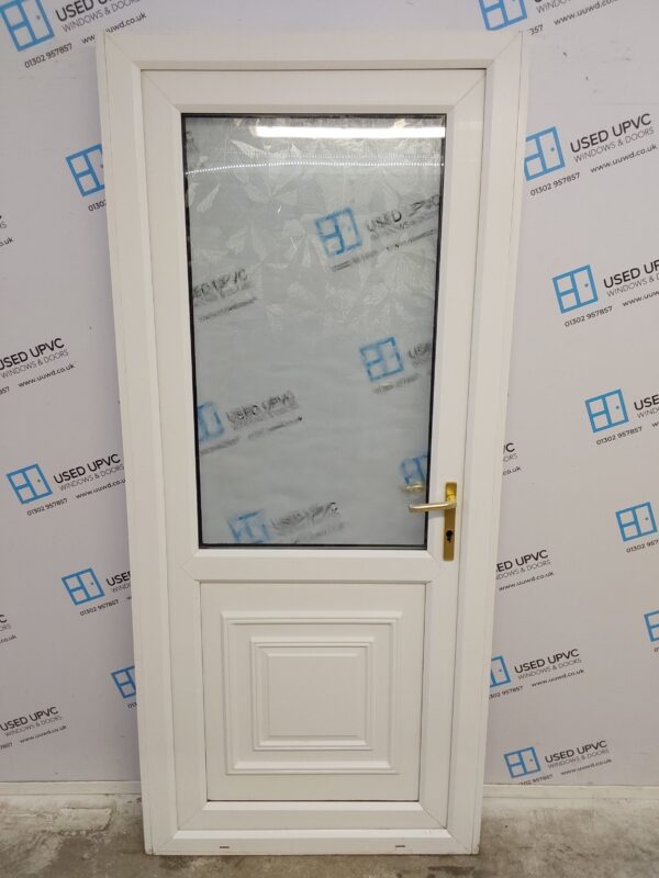 Used White Upvc Back Door 930mm x 2080mm (reduce to 890mm) 0591