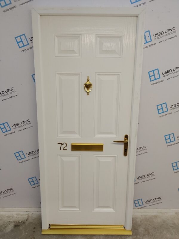 Used White Composite Front Door 900mm x 2065mm 0494