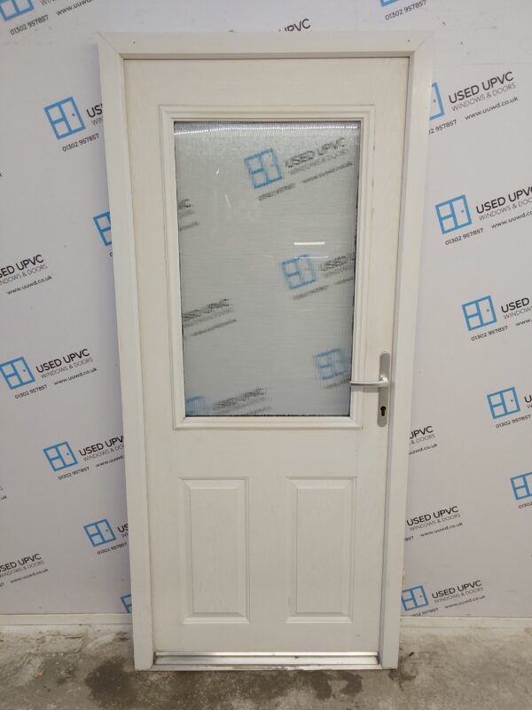 Used White Composite Back Door 910mm x 2015mm 0562