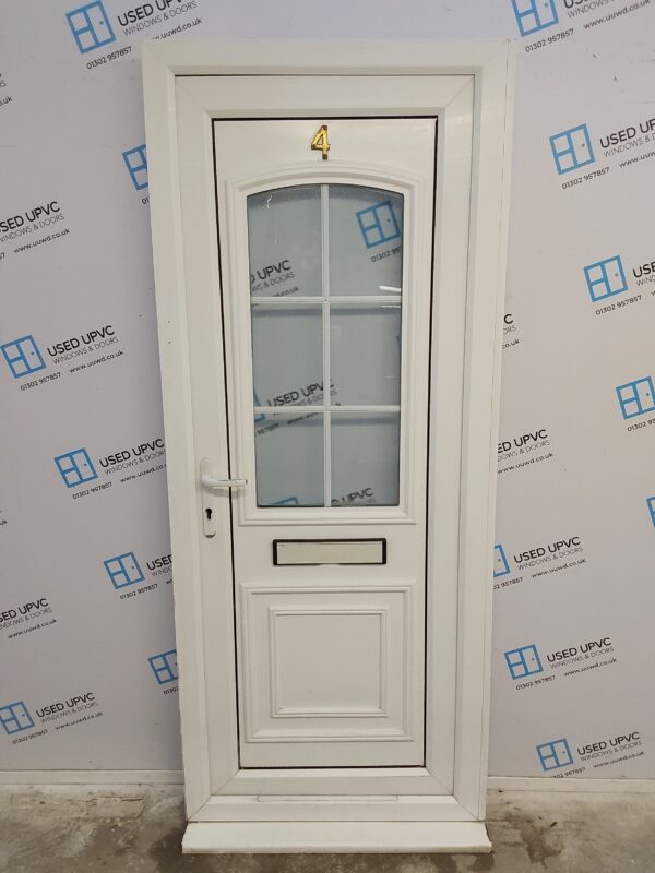 Used White Upvc Front Door 850mm x 2060mm (reduce to 830mm) 0779
