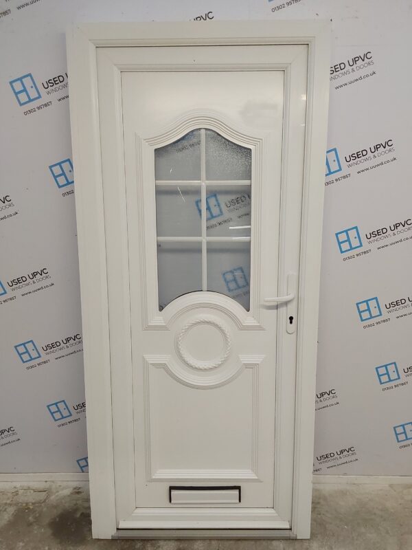 Used White Upvc Front Door 925mm x 2025mm (reduce to 900mm) 0777