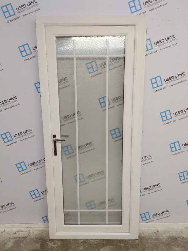 Used White Upvc Full Glass Back Door 895mm x 2055mm (reduce to 875mm) 0785