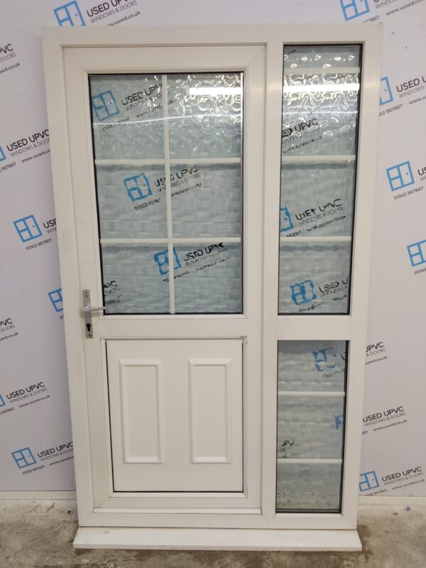 Used White Upvc Door And Side Panel 1225mm x 2070mm DS0028