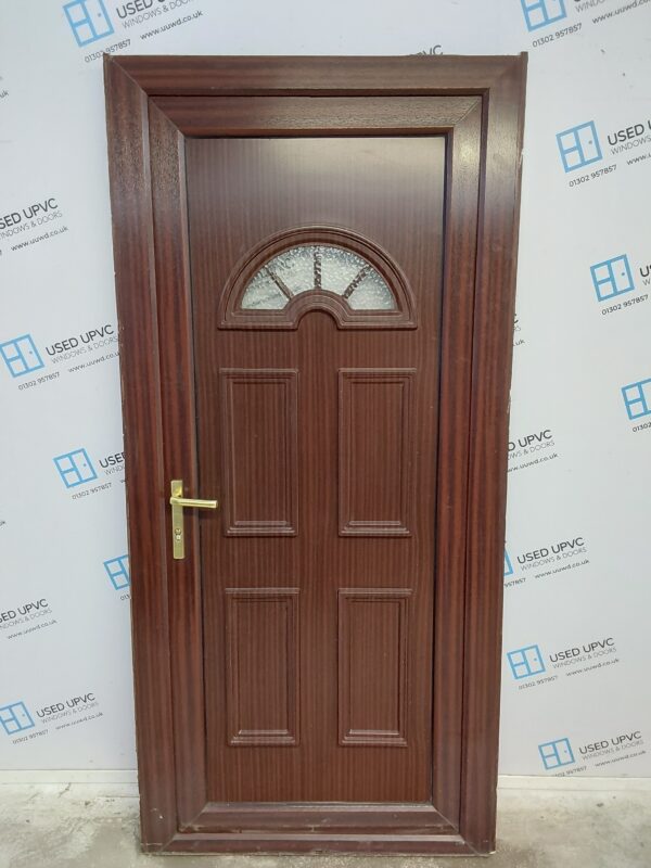 Used Woodgrain Upvc Back Door 960mm x 2025mm (reduce to 930mm) 0141