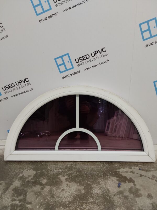 Used White Upvc Arched Window (Toplight) 910mm x 455mm W0225 - Image 2