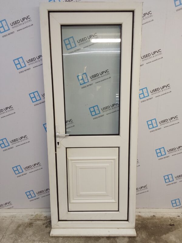 Used White Upvc Back Door 845mm x 2110mm 0599