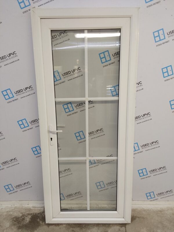 Used White Upvc Full Glass Back Door 890mm x 2055mm 0092