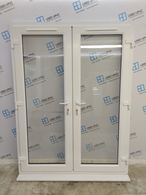 Used White Upvc French Doors 1570mm x 2100mm EA31