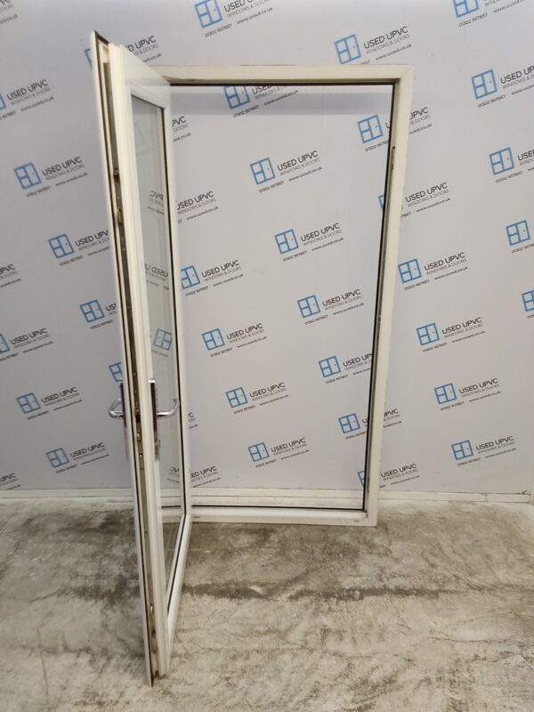 Used White Upvc Full Glass Back Door (outwards opening) 990mm x 2040mm 0055 - Image 3