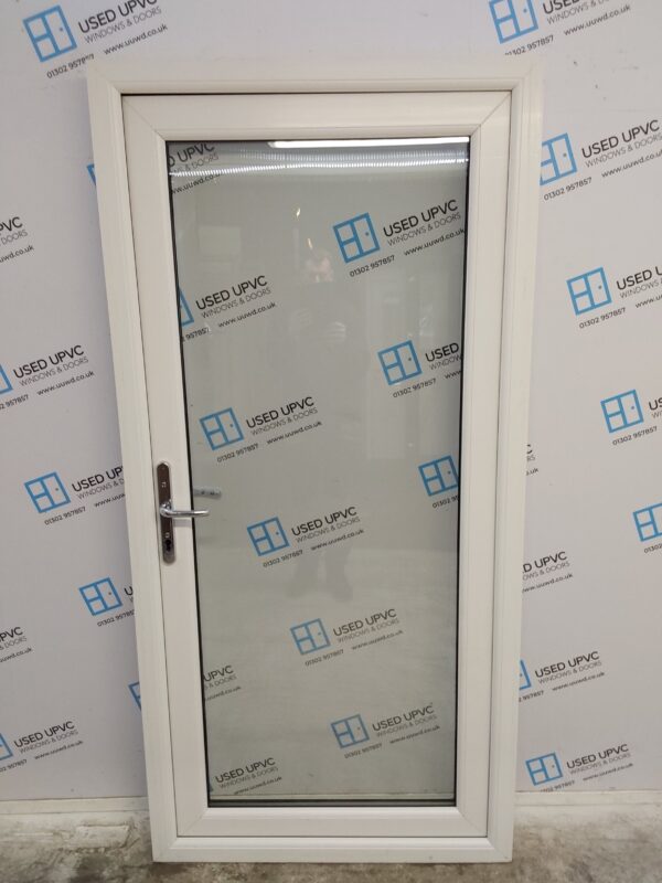 Used White Upvc Full Glass Back Door (outwards opening) 990mm x 2040mm 0055 - Image 2