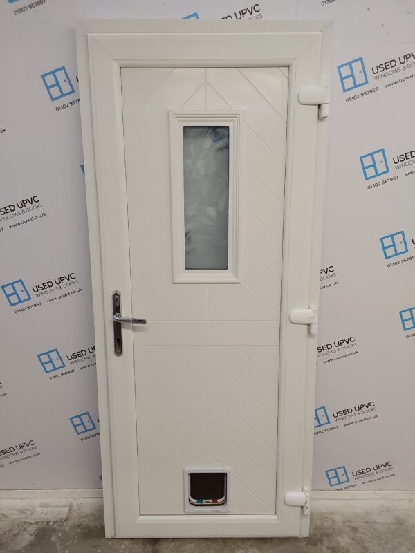 Used White Upvc Back Door 860mm x 2000mm C3D038 - Image 2