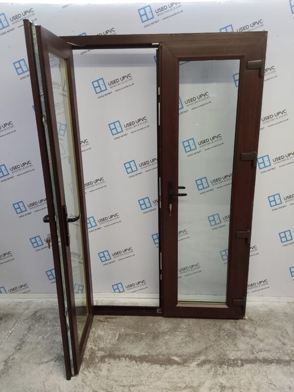 Used Rosewood Upvc French Doors 1300mm x 2080mm EA25 - Image 3