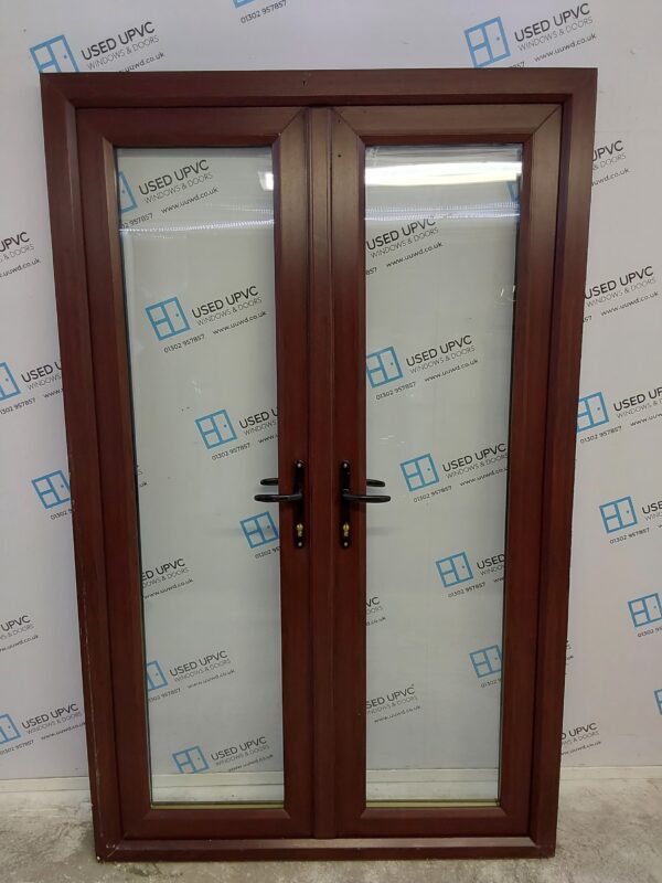 Used Rosewood Upvc French Doors 1300mm x 2080mm EA25 - Image 2