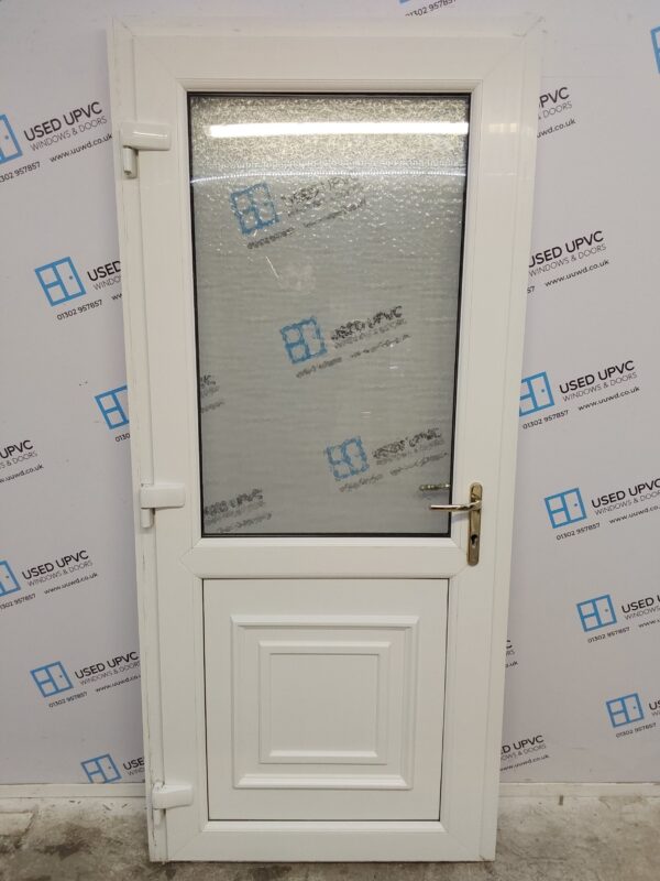 Used White Upvc Back Door 920mm x 2055mm (reduce to 905mm) C8D76 - Image 2