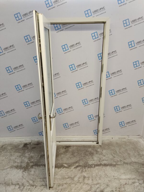 Used White Upvc Back Door 920mm x 2055mm (reduce to 905mm) C8D76 - Image 3