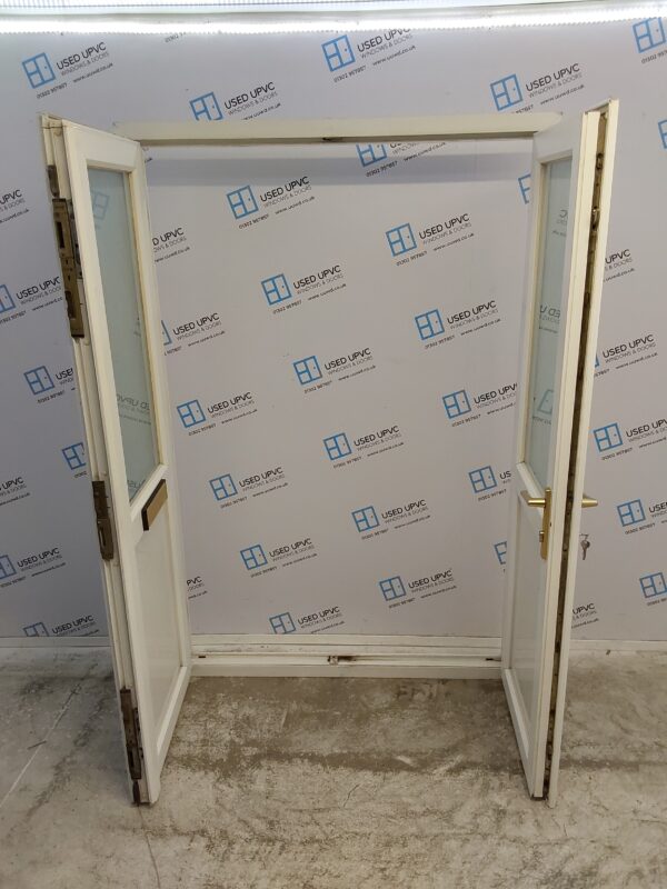 Used White Upvc French Doors 1375mm x 2025mm EA14 - Image 3