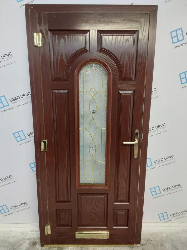 Used Rosewood Composite Front Door 930mm x 2035mm (reduce to 900mm) 0346 - Image 2