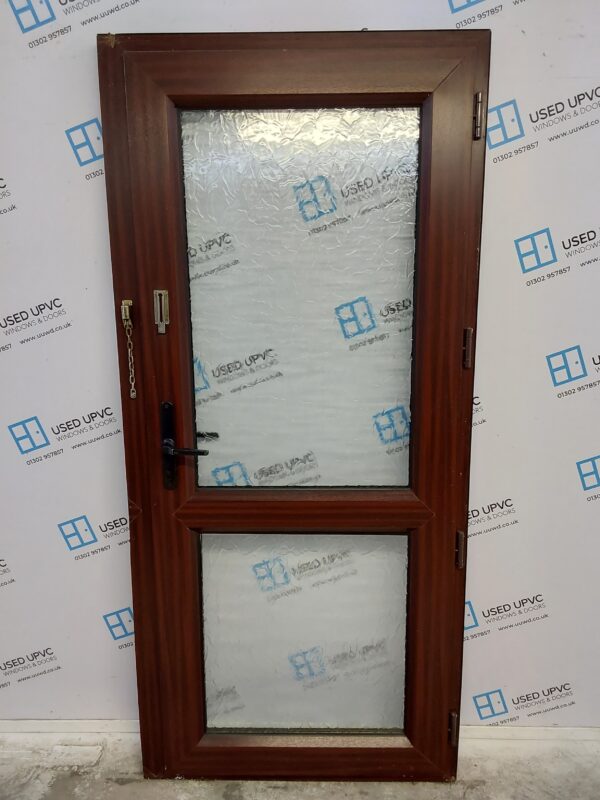 Used Woodgrain Upvc Back Door 935mm x 2040mm 0662 - Image 2