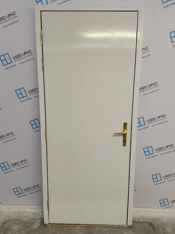 Used White Composite Back Door 895mm x 2070mm 0147 - Image 2