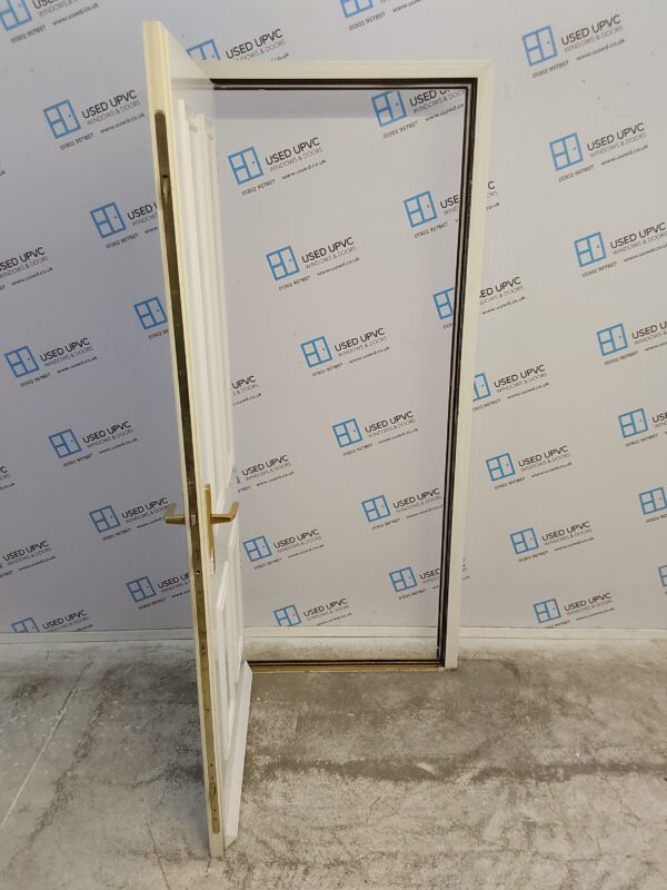 Used White Composite Back Door 895mm x 2070mm 0147 - Image 3