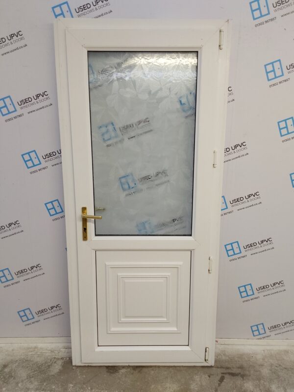 Used White Upvc Back Door 930mm x 2080mm (reduce to 890mm) 0591 - Image 2