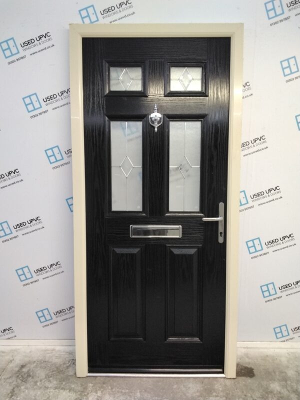 Used Black Composite Front Door 965mm x 2060mm 0085