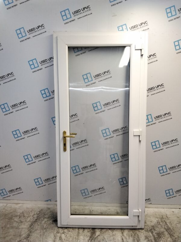 Used White Upvc Back Door 945mm x 2065mm (Reduce To 915mm x 2065mm) 0777 - Image 2