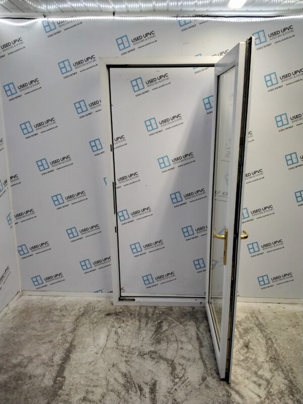 Used White Upvc Back Door 945mm x 2065mm (Reduce To 915mm x 2065mm) 0777 - Image 3
