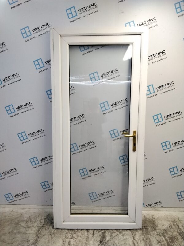 Used White Upvc Back Door 945mm x 2065mm (Reduce To 915mm x 2065mm) 0777