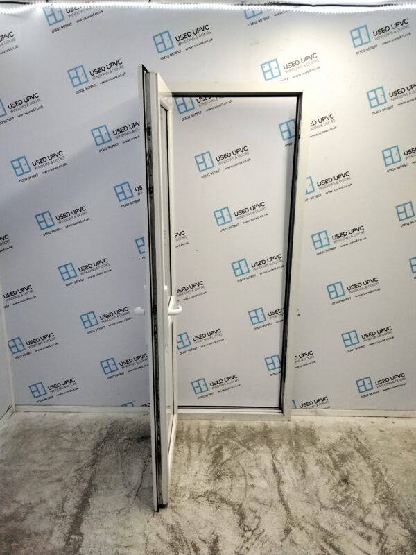 Used White Upvc Back Door 830mm x 1985mm (Reduce To 810mm x 1985mm) 0166 - Image 3