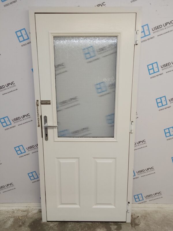 Used White Composite Back Door 910mm x 2015mm 0562 - Image 2