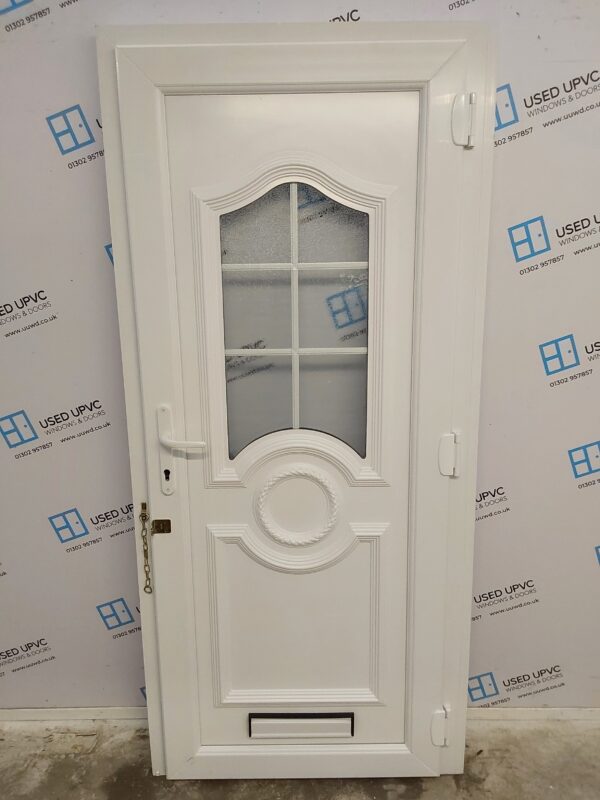 Used White Upvc Front Door 925mm x 2025mm (reduce to 900mm) 0777 - Image 2