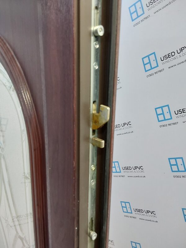 Used Rosewood Upvc Front Door And Toplight 860mm x 2345mm (reduce to 840mm) 0719 - Image 5