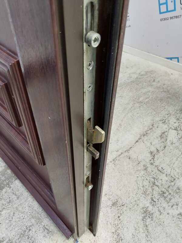 Used Rosewood Upvc Front Door And Toplight 860mm x 2345mm (reduce to 840mm) 0719 - Image 7