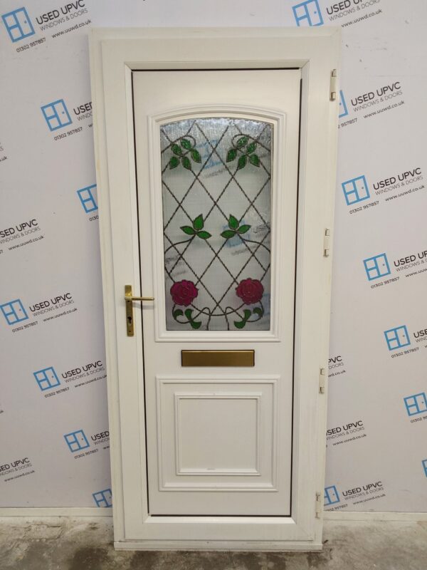 Used White Upvc Front Door 895mm x 2100mm (reduce to 880mm) 0785 - Image 2