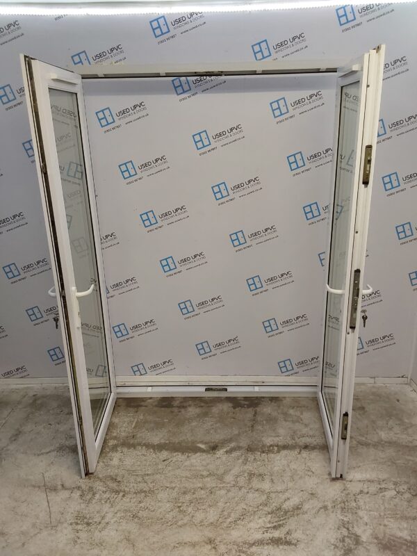 Used White Upvc French Doors 1500mm x 2055mm EA14 - Image 4