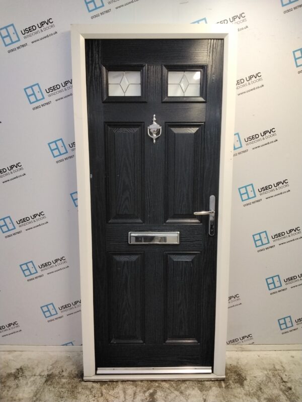 Used Dark Blue Composite Front Door 885mm x 2090mm 0318