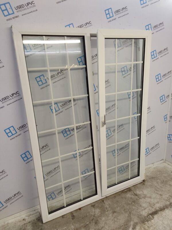 Used White Upvc Full Glass Door And Side Panel 1465mm x 1990mm DS027 - Image 3