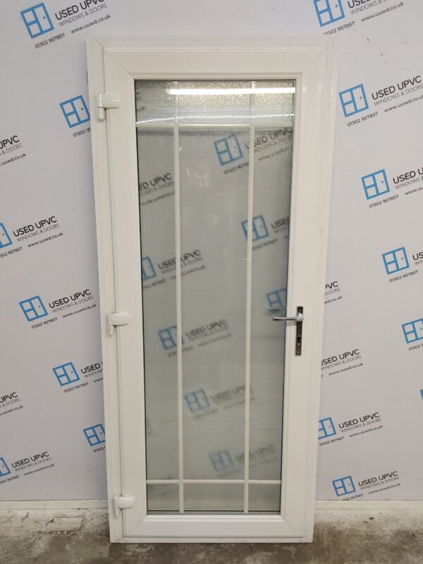 Used White Upvc Full Glass Back Door 895mm x 2055mm (reduce to 875mm) 0785 - Image 2