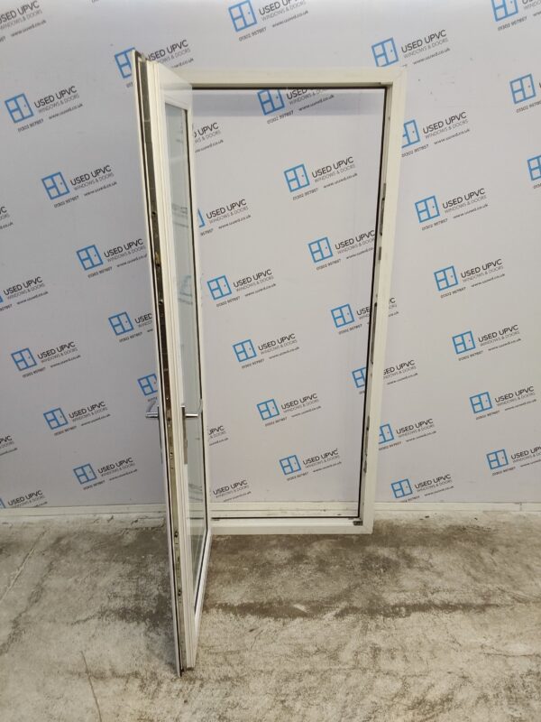 Used White Upvc Full Glass Back Door 895mm x 2055mm (reduce to 875mm) 0785 - Image 3