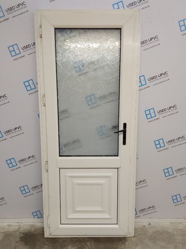 Used White Upvc Back Door 905mm x 2125mm (reduce to 865mm) 0043 - Image 2