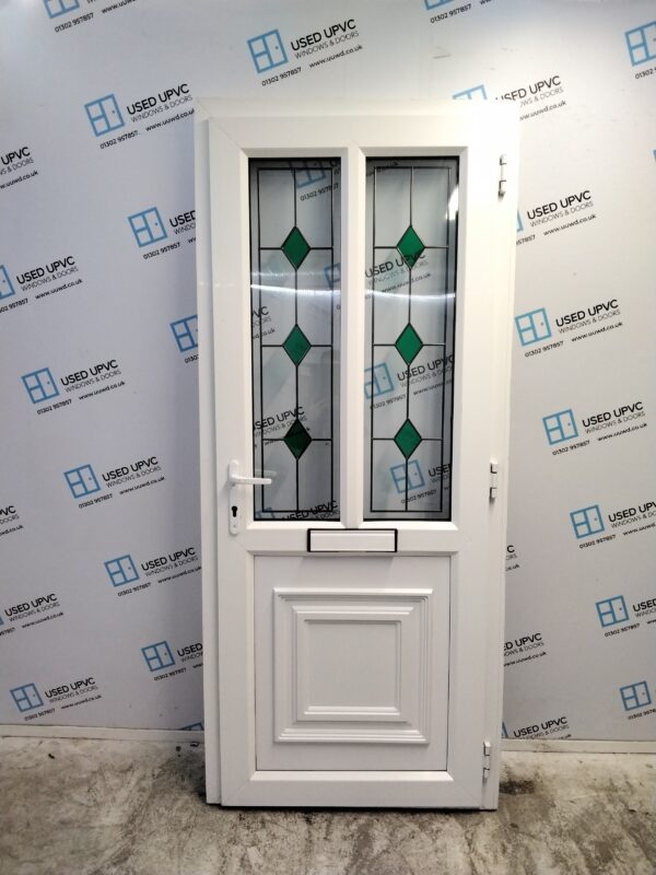 Used White Upvc Front Door 900mm x 2080mm (Reduce To 885mm x 2080mm) 0216 - Image 2