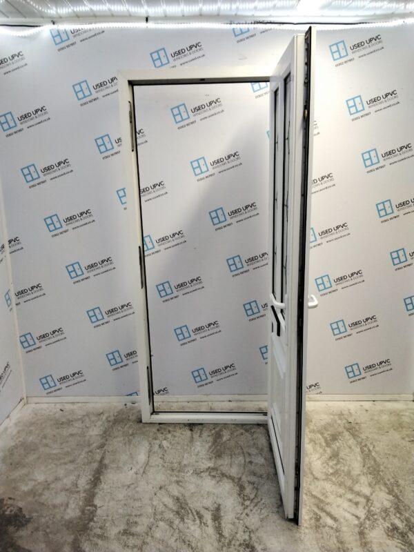 Used White Upvc Front Door 900mm x 2080mm (Reduce To 885mm x 2080mm) 0216 - Image 3
