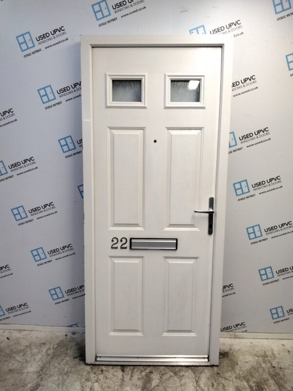 Used White Composite Front Door 885mm x 2065mm 0219